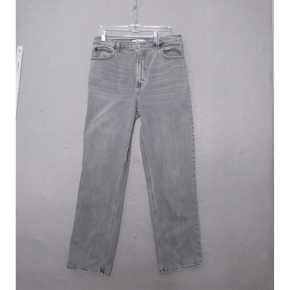 Abercrombie & Fitch Jeans Women 31 12R The 90s Straight Ultra‎ High Rise Gray
